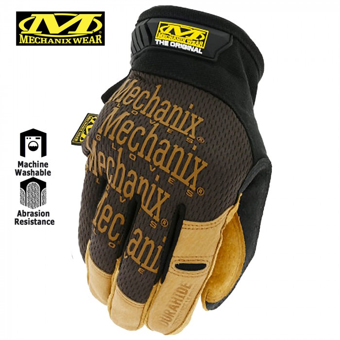 Прочные сенсорные перчатки MECHANIX Work Leather Original Brown