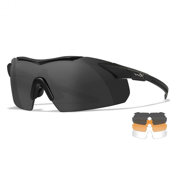 Баллистические очки для стрельбы с защитой от осколков Wiley X Vapor Comm Matte Black (Clear-Grey-Rust)