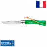 Складной нож Opinel Tradition Color №07 клинок 8см, нерж.сталь, граб, зеленый, темляк